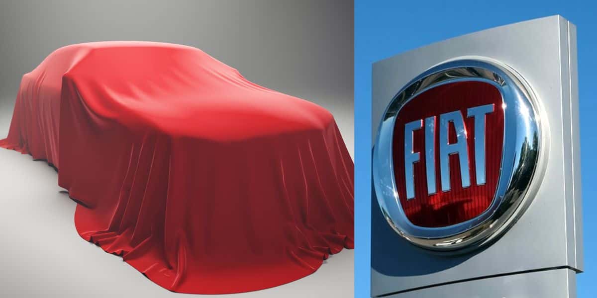 Logo da Fiat e carro coberto - Foto Reprodução Internet