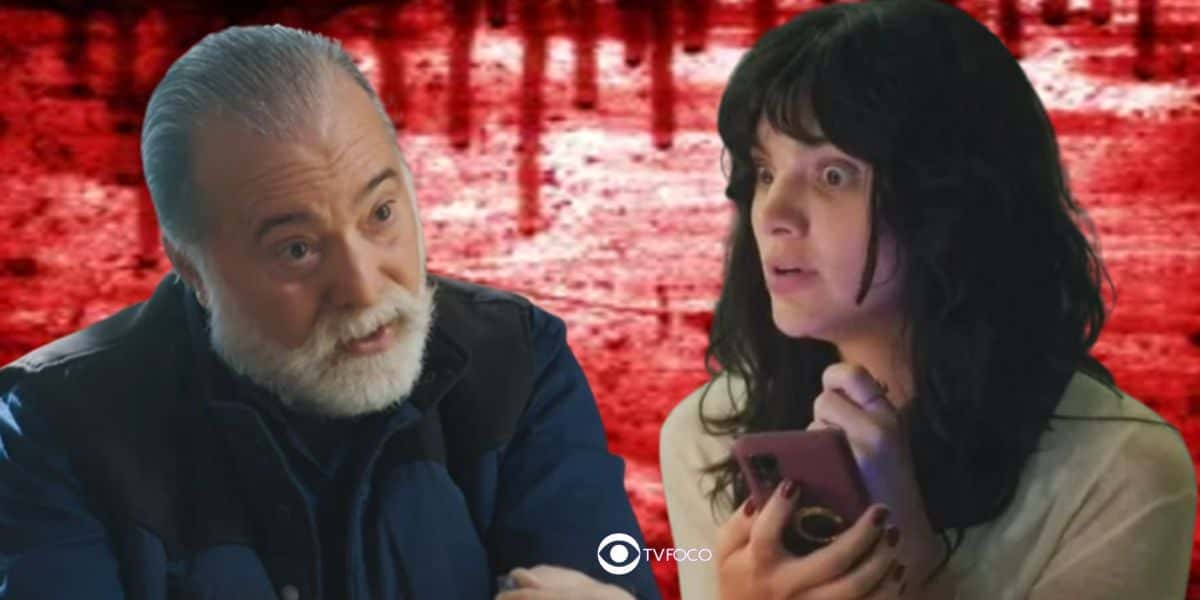 Antônio (Tony Ramos) e Petra (Debora Ozório) em Terra e Paixão (Foto: Reprodução / Globo / Montagem TV Foco)
