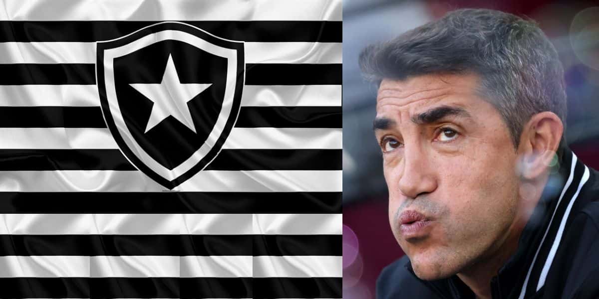 Bandeira do Botafogo e Bruno Lage - Foto Reprodução Internet