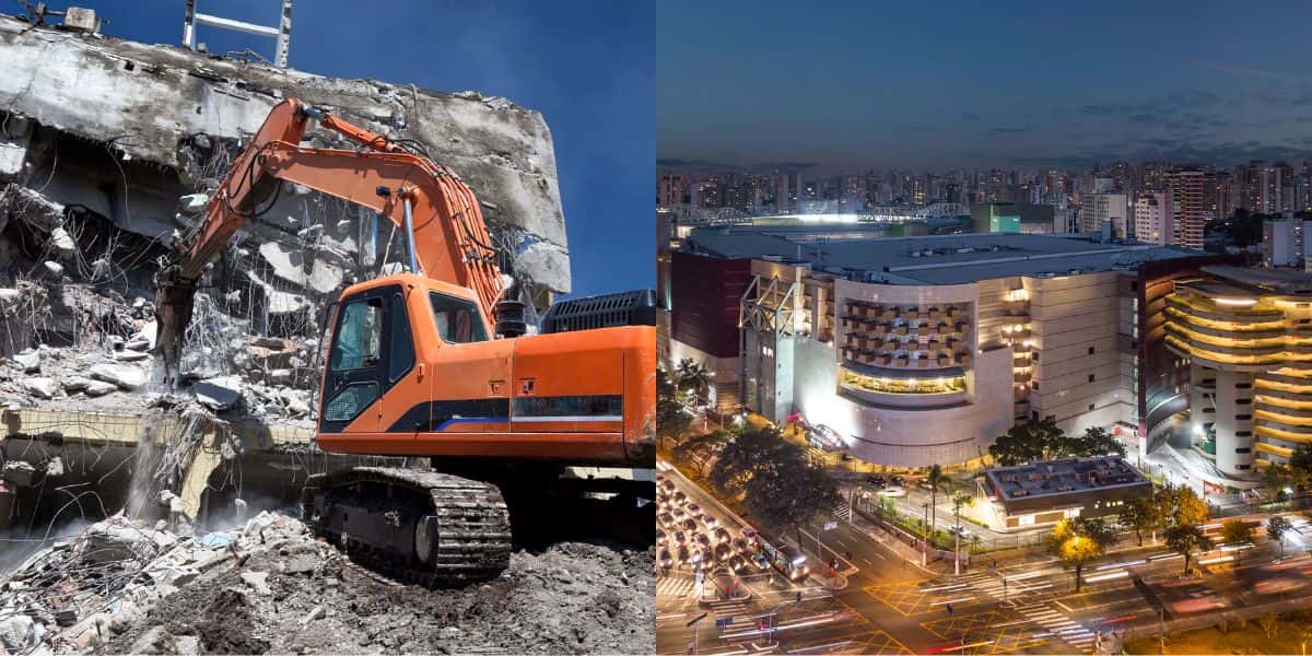 O fim de shopping gigante de São Paulo, substituído por outro (Foto: Reprodução / Montagem TV Foco)