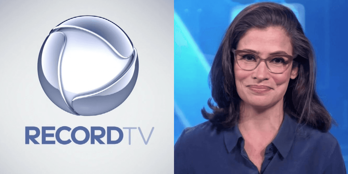 Logo da Record e Renata Vasconcellos. Foto: Reprodução/Internet