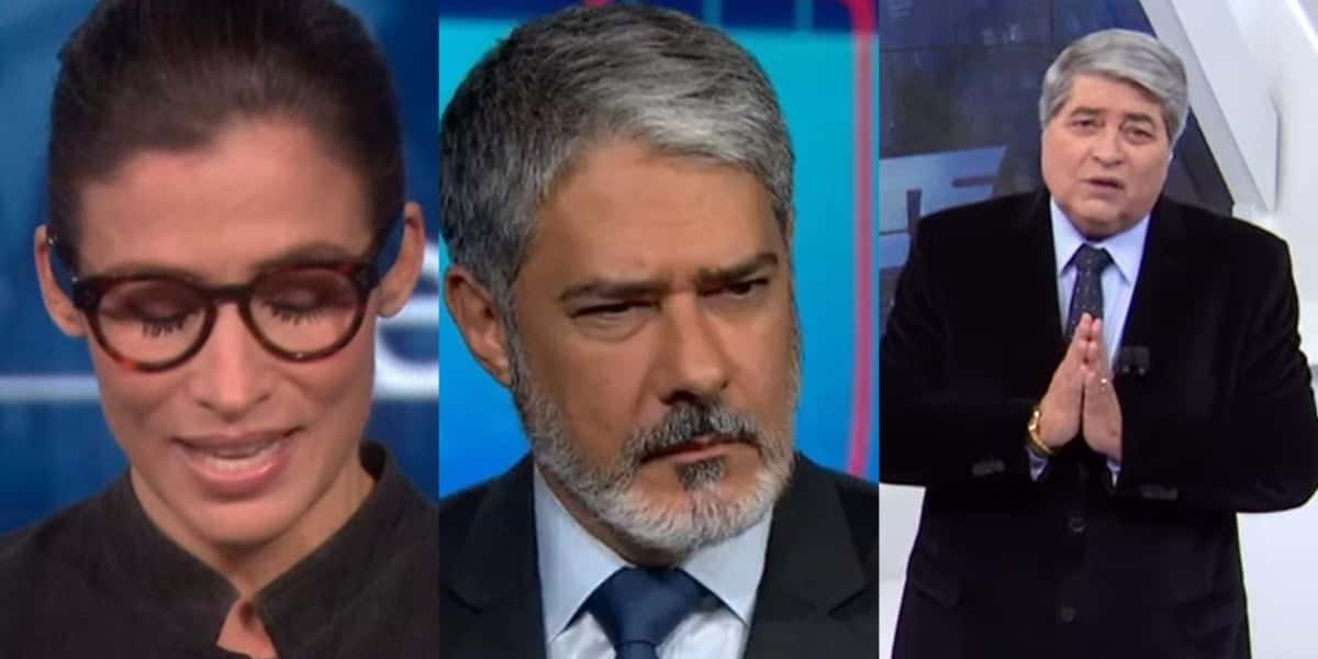 Renata , Bonner e Datena choraram na televisão (Foto: Reprodução/ Internet)