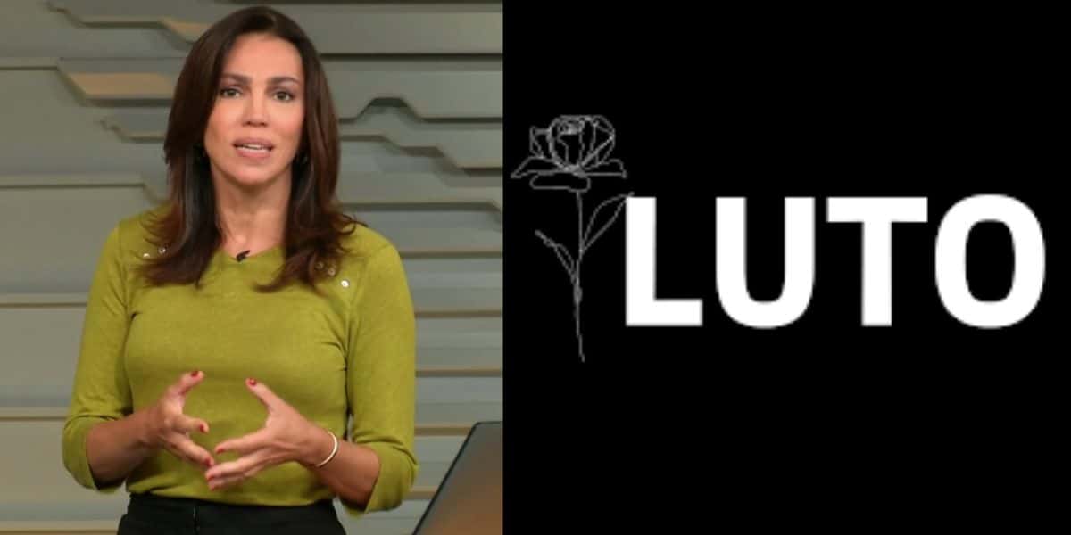 Ana Paula Araújo no Bom Dia Brasil e imagem de luto (Fotos: Reproduções / Globo / Internet)