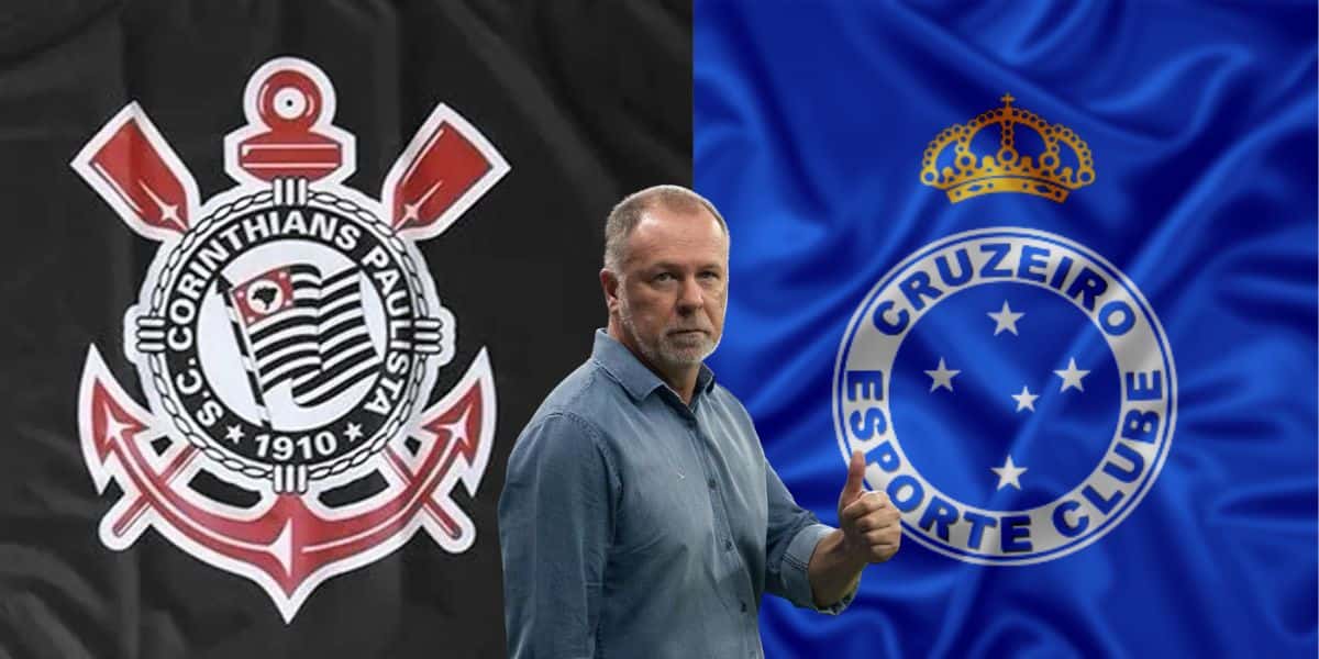 Bandeira do Cruzeiro, do Corinthians e Mano Menezes - Foto Reprodução Internet