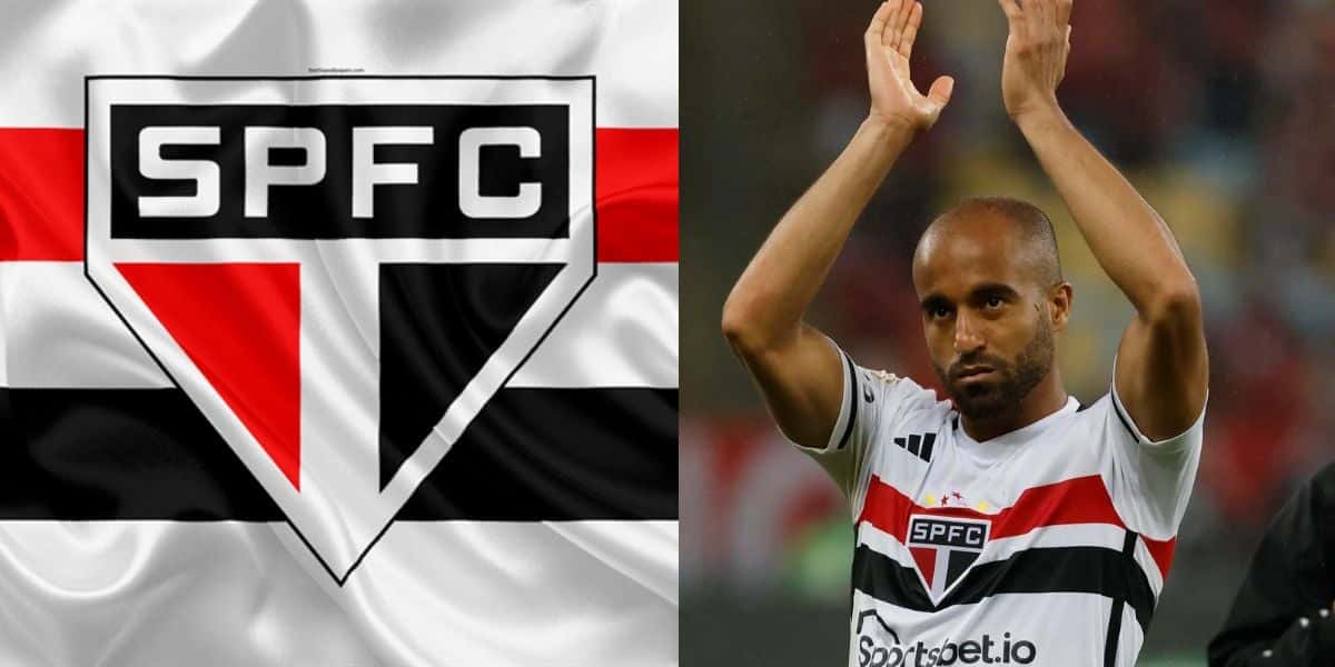 Bandeira do São Paulo e Lucas Moura - Foto Reprodução Internet
