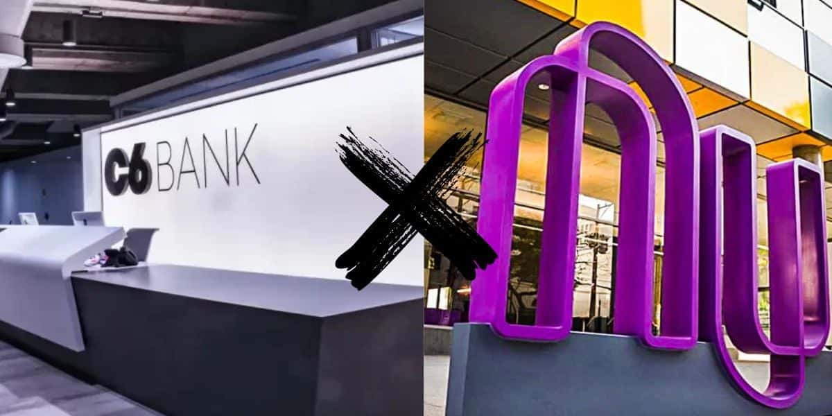 C6 e Nubank são dois dos maiores bancos do Brasil - Montagem: TVFOCO