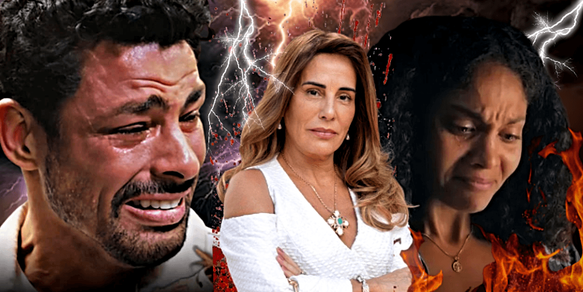 Em "Terra e Paixão", novela da Globo, Aline cai em desgraça, pelas mãos de Irene, e se separa de Caio (Foto Reprodução/Montagem/Tv Foco)
