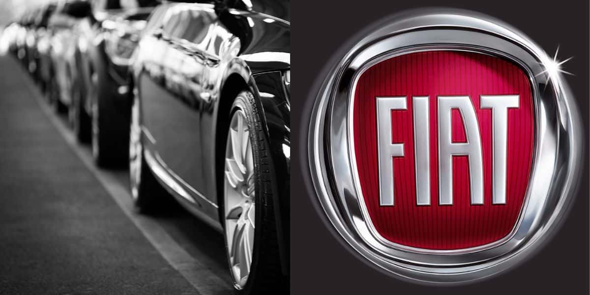 Carros estacionados e logo da Fiat - Foto Reprodução Internet