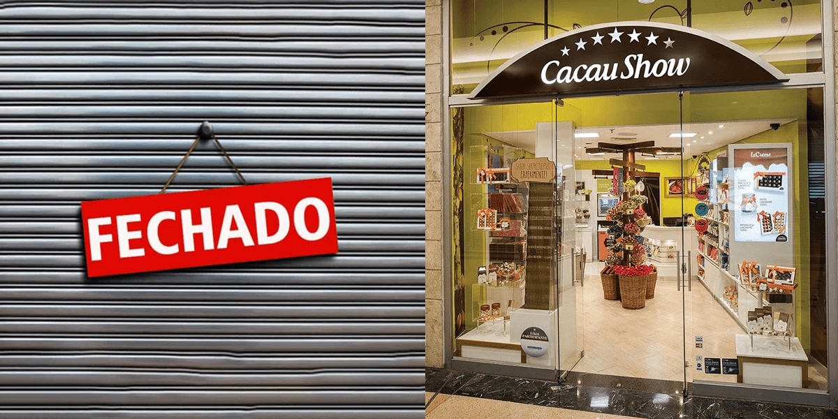 Loja da Cacau Show é fechada (Foto: Reprodução, Montagem, TV Foco)