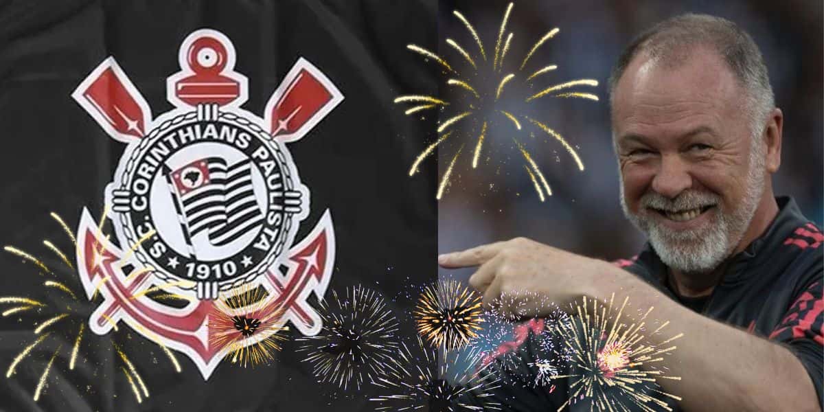Mano Menezes e bandeira do Corinthians - Foto Reprodução Internet