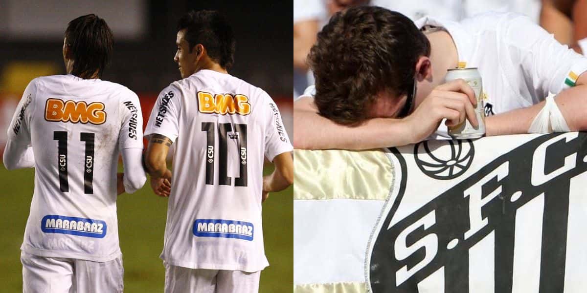 Neymar, Felipe Anderson e o torcedor do Santos (Reprodução - Internet)