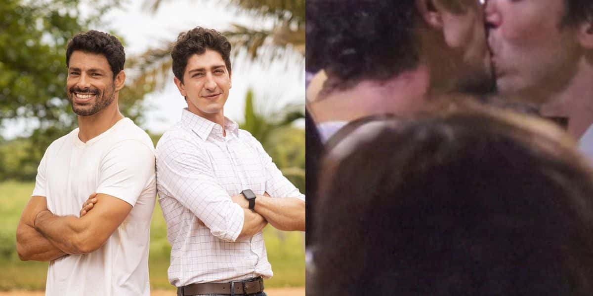 Cauã Reymond e Johnny Massaro / Johnny Massaro aos beijos com outro homem - Montagem: TVFOCO