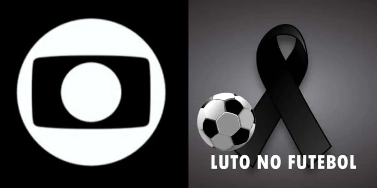 Logo da Globo e luto no futebol (Fotos: Reproduções / Internet / Área Vip)