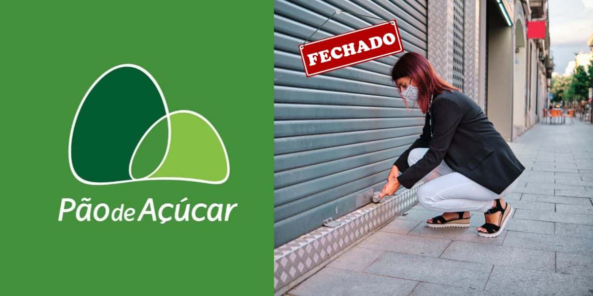 Logo do Pão de Açúcar e loja fechada - Foto Reprodução Internet