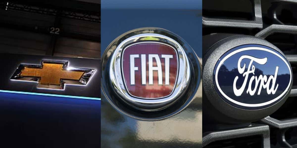 Logos Chevrolet, Fiat e Ford - Montagem: TVFOCO