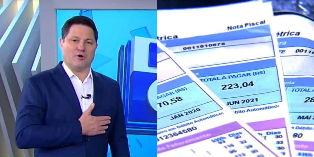 Eleandro Passaia deu notícia sobre a conta de luz (Foto: Reprodução/Record)