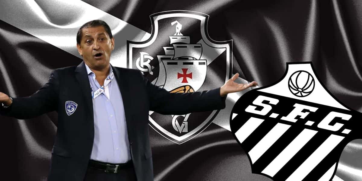 Bandeira do Santos e do Vasco, e Ramón Diaz - Foto Reprodução Internet