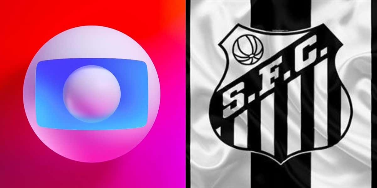 Bandeira do Santos e logo da Globo - Foto Reprodução Internet