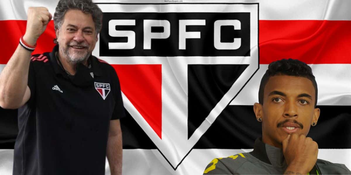 Casares, Luiz Gustavo e bandeira do São Paulo - Foto Reprodução Internet