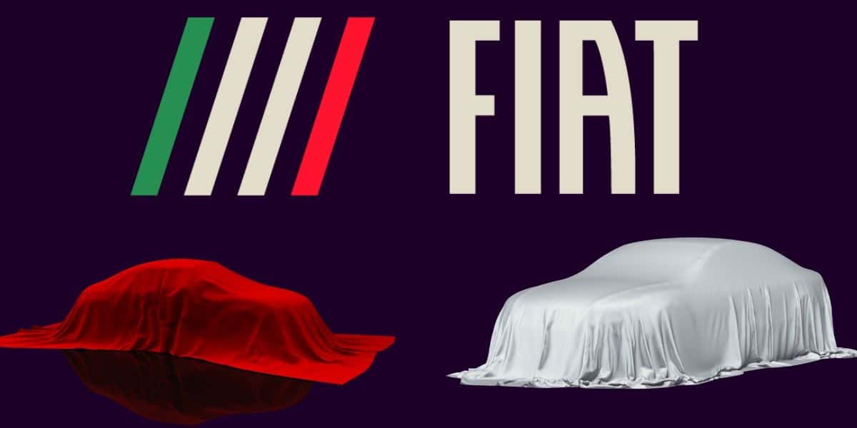 Logo da Fiat e carros cobertos - Foto Reprodução Internet