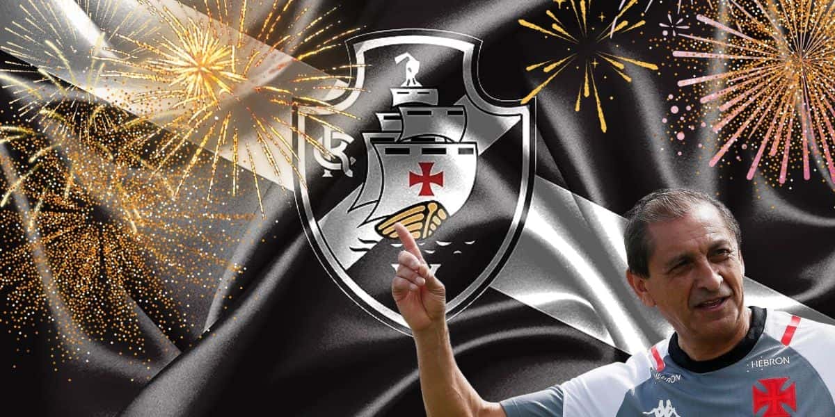 Ramón Díaz e bandeira do Vasco - Foto Reprodução Internet