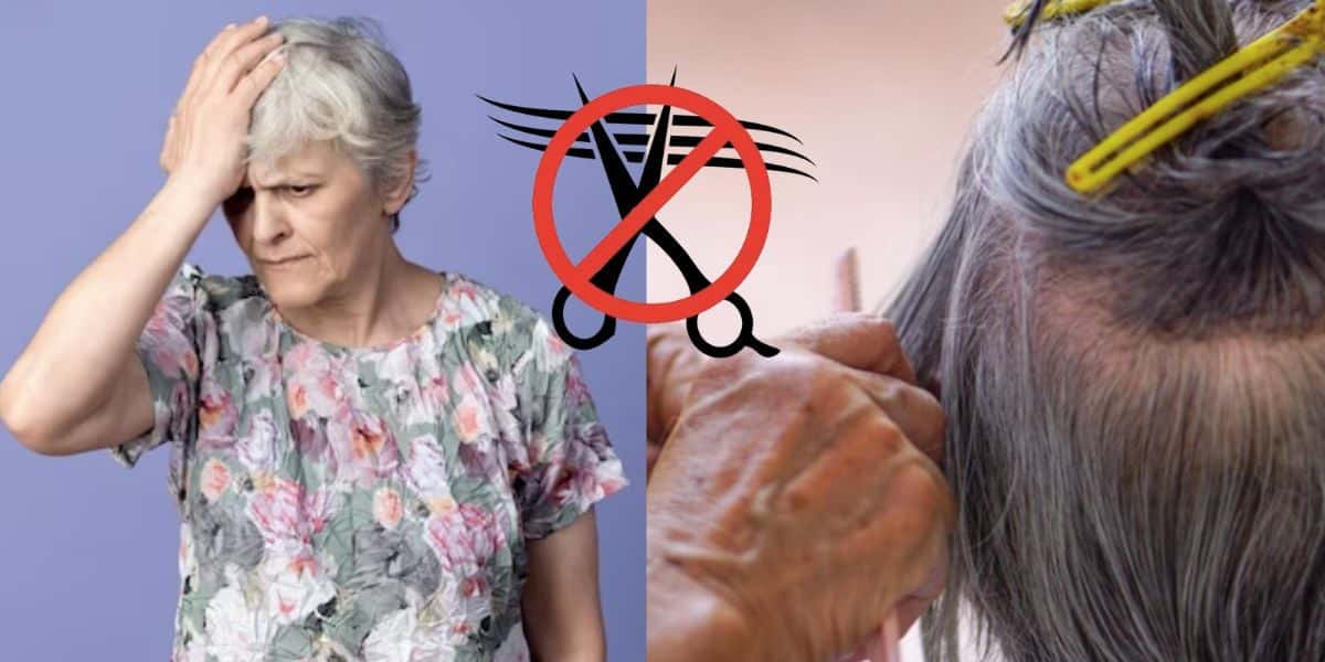 Senhora chocada e cortando o cabelo (Fotos: Reproduções / Freepik)