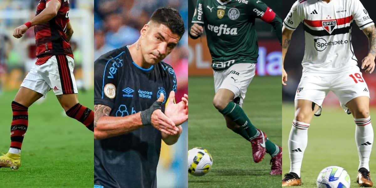 Suárez, Arrascaeta, James Rodriguez e Gustavo Gómez (Reprodução - Internet)