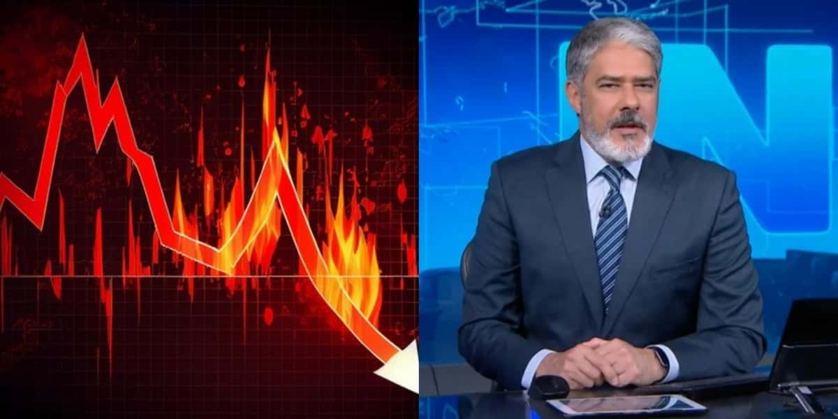 William Bonner anunciou que empresa está à beira da falência (Foto: Reprodução/TV Globo/Freepik)