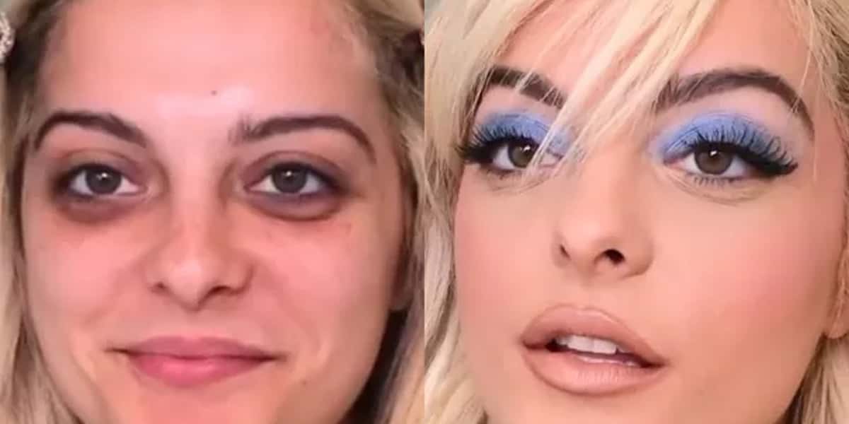 Antes e depois da cantora Bebe Rexha (Foto: Reprodução, Instagram)