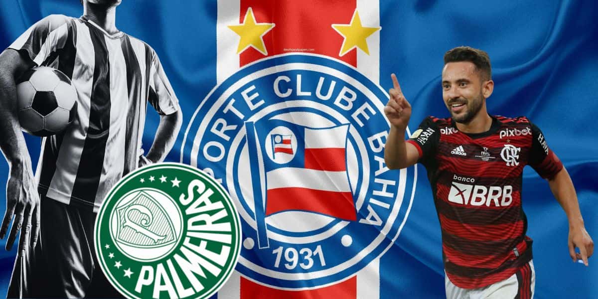 Bandeira do Bahia e Everton Ribeiro - Foto Reprodução Internet