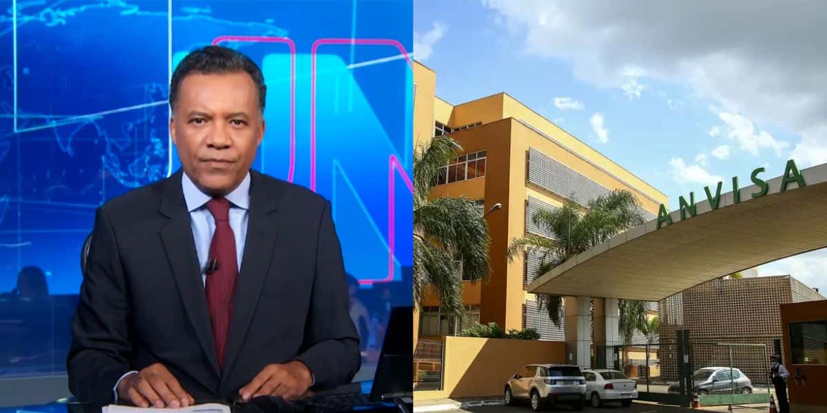Heraldo Pereira no Jornal Nacional / Anvisa - Montagem TVFOCO