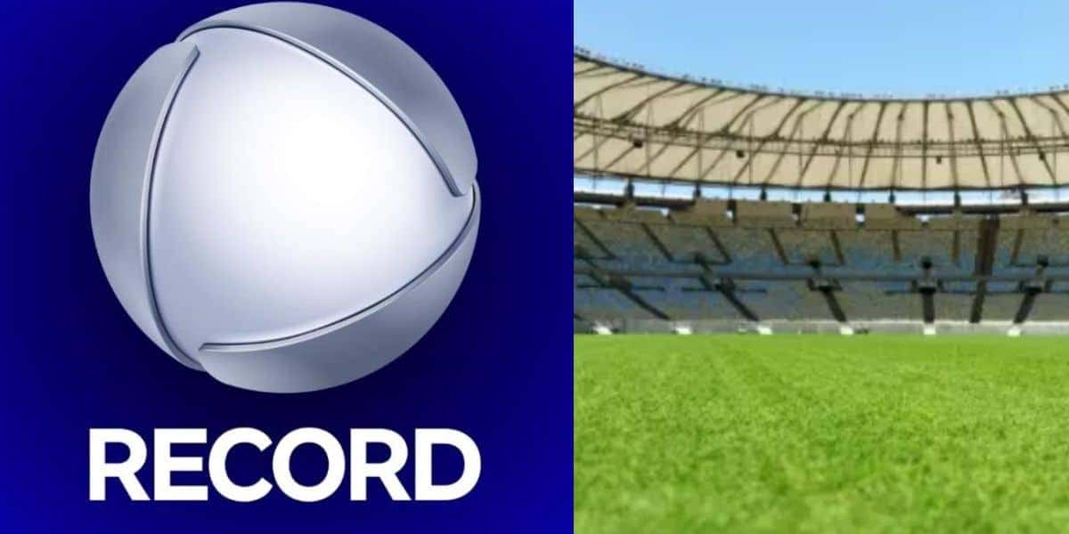 Logo da Record / Campo de futebol - Montagem TVFOCO