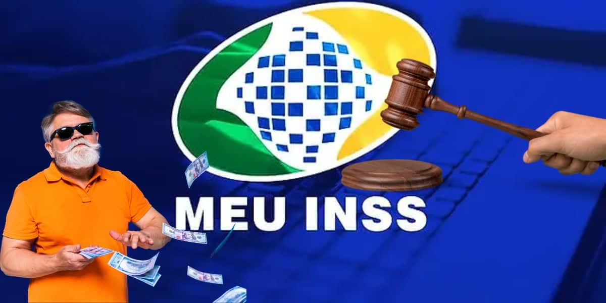 Logo do INSS e idoso com dinheiro - Foto Reprodução Internet