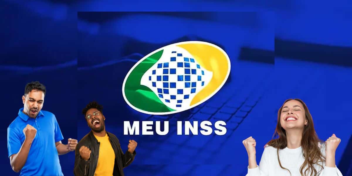 Logo do INSS e pessoas comemorando - Foto Reprodução Internet