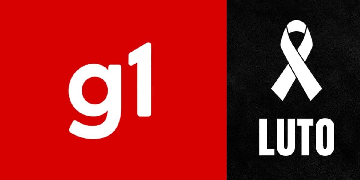 Logo do jornal da Globo, o G1 e luto - Foto Reprodução Internet