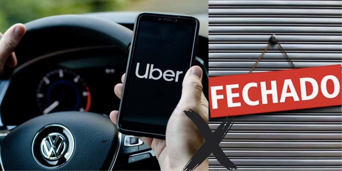 Motorista da Uber e loja fechada (Fotos: Reproduções / Internet)