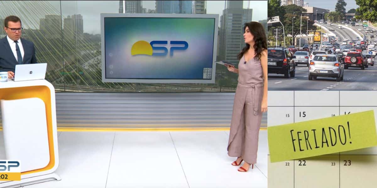 Rodrigo Bocardi e Sabina Simonato no Bom Dia São Paulo, carros e feriado (Fotos: Reproduções / Globo / Internet)