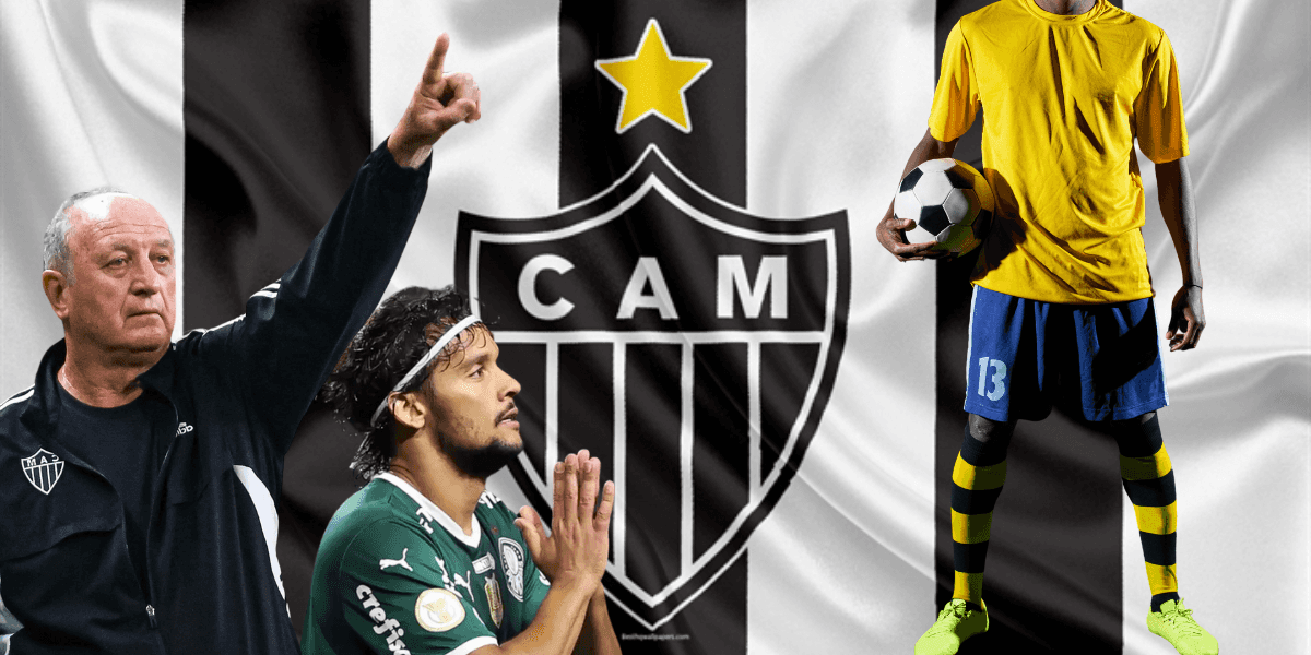 Scarpa, Felipão e Bandeira do Atlético-MG - Foto Reprodução Internet