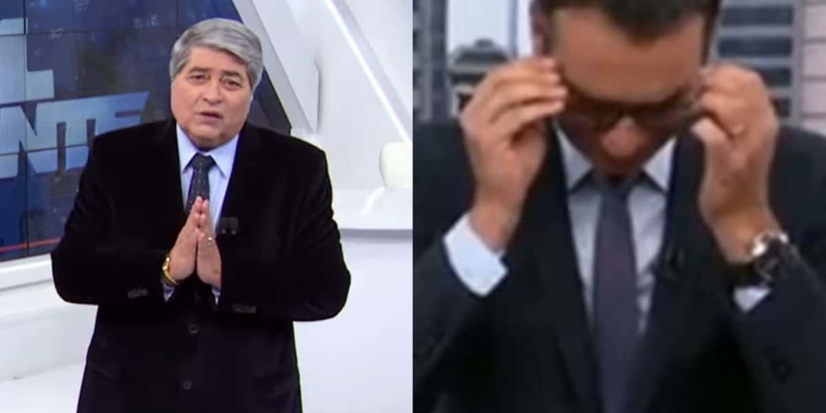 Datena e César Tralli caíram no choro na TV (Foto: Reprodução/ Internet)