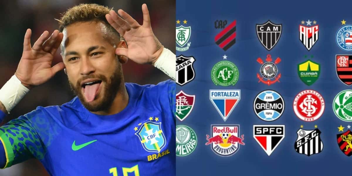 Neymar e times brasileiros - (Foto: Montagem TV Foco)