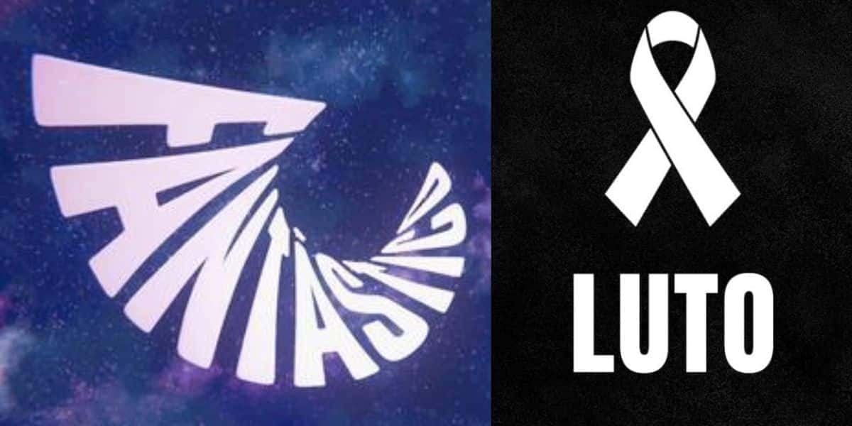 Logo do Fantástico e imagem de luto (Fotos: Reproduções / Globo / Canva)