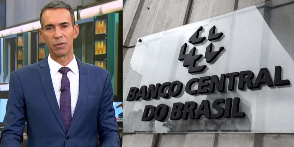 César Tralli no Jornal Hoje e Banco Central (Fotos: Reproduções / Globo / Internet)