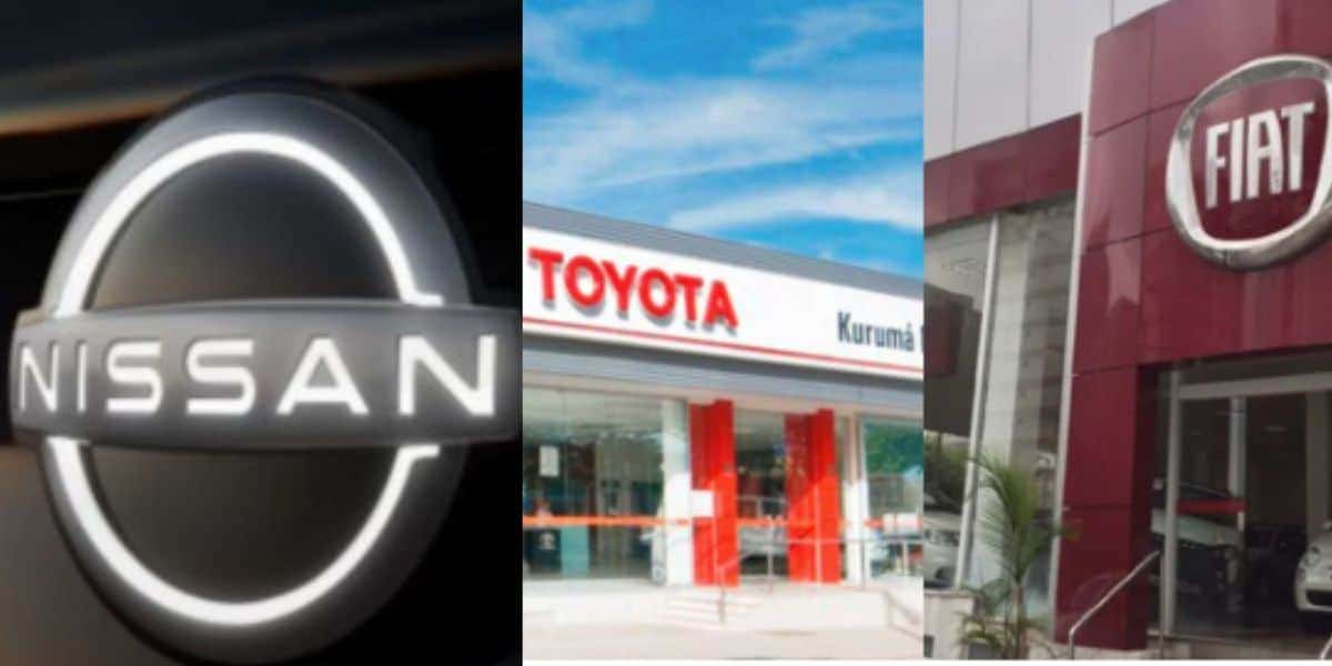 Fiat, Toyota e Nissan - foto: reprodução