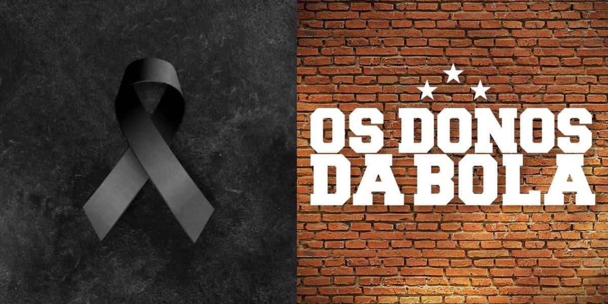 Imagem de luto / Logo Os Donos da Bola - Montagem TVFOCO