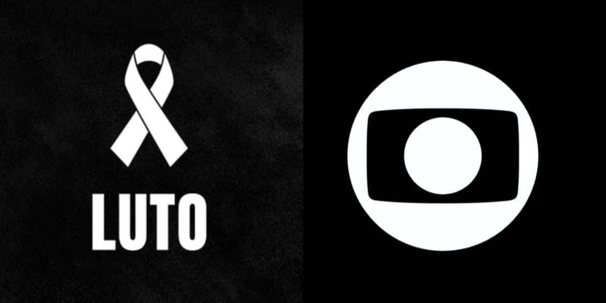 Imagem de luto e logo da Globo (Fotos: Reproduções / Globo / Canva)