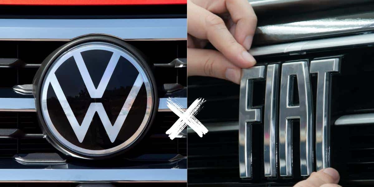 Logo da Volks / Logo da Fiat - Montagem TVFOCO
