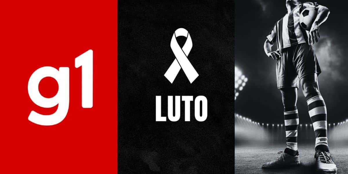 Logo do jornal da GLobo, o G1, Luto e jogador - Foto Reprodução Internet