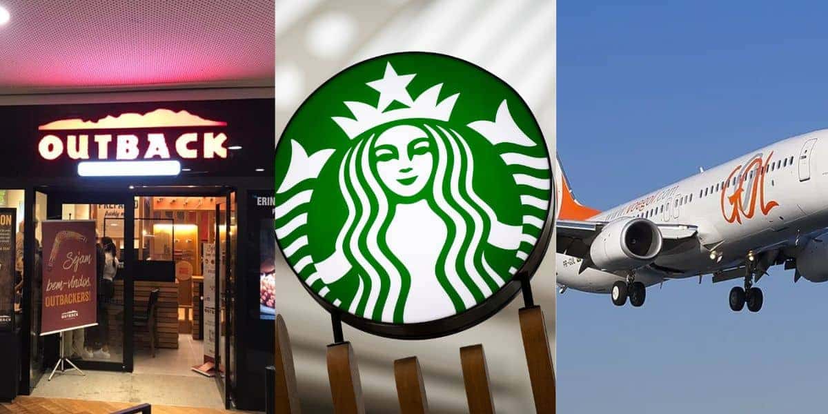 Outback / Starbucks / Avião da Gol - Montagem TVFOCO