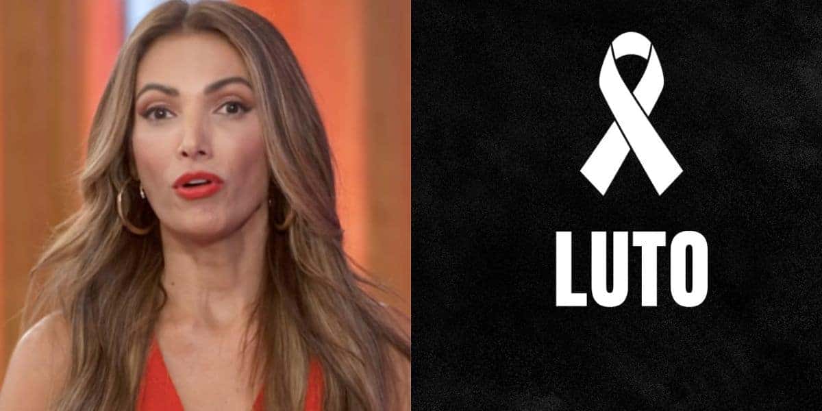 Patrícia Poeta no Encontro e imagem de luto (Fotos: Reproduções / Globo / Canva)