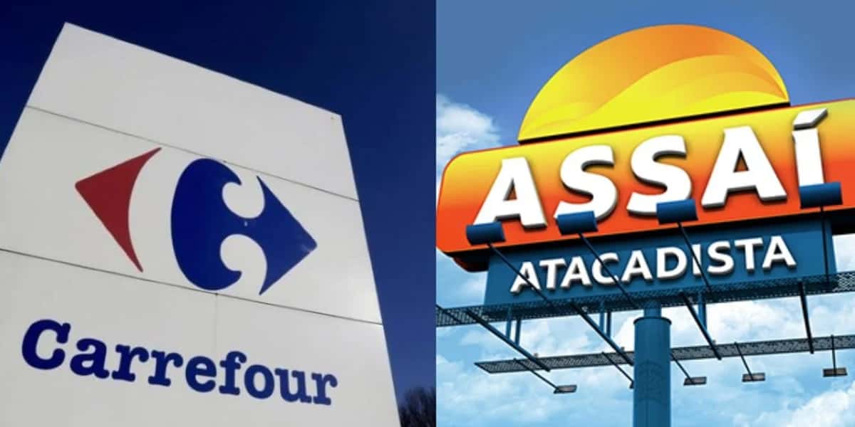 Rede de supermercados Carrefour e Assaí (Foto: Reprodução, Montagem - TV Foco)